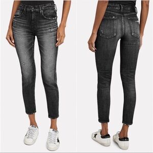 Moussy Vintage Straight ankle Leg Jeans stretch Black  Mid Rise Denim Sz 29 NEW